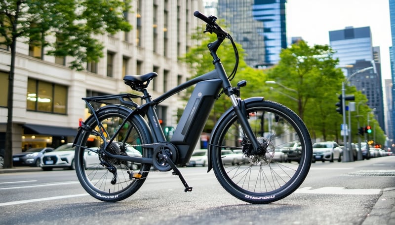 Blix e-bike showcased in a city environment Blix e-bike showcased in a city environment