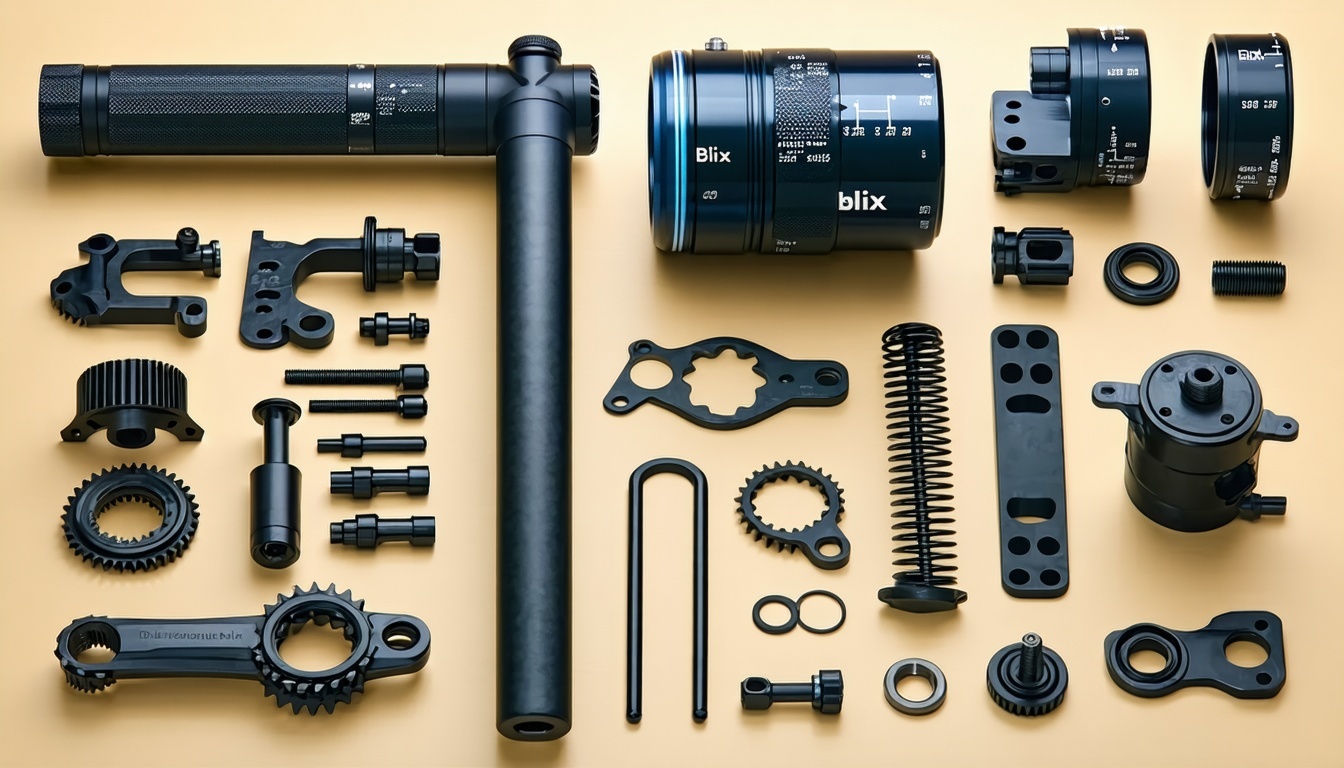 Blix e-bike parts neatly displayed